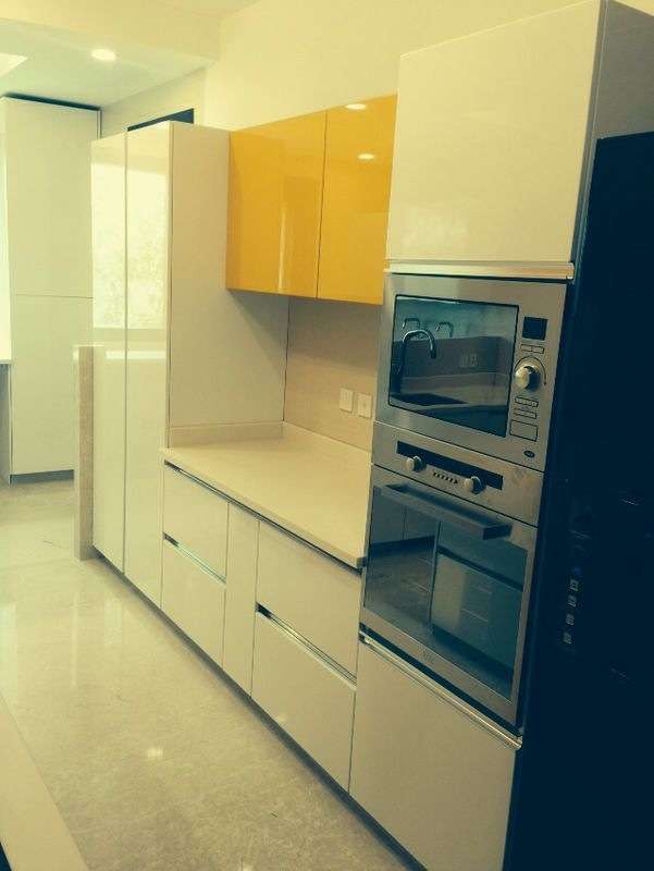 kitchen yellow and white